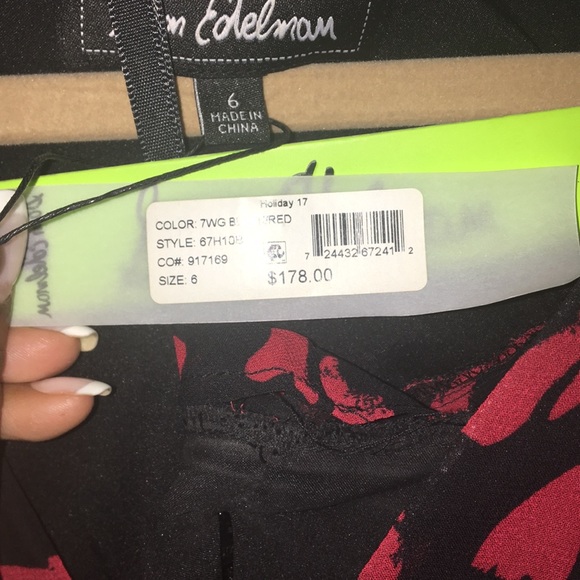 Sam Edelman Hanky Hem Dress- Black and Red - Picture 4 of 4